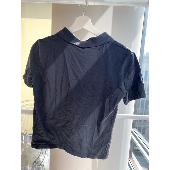Zara Button-Up Polo- Dark Gray - Picture 1 of 3